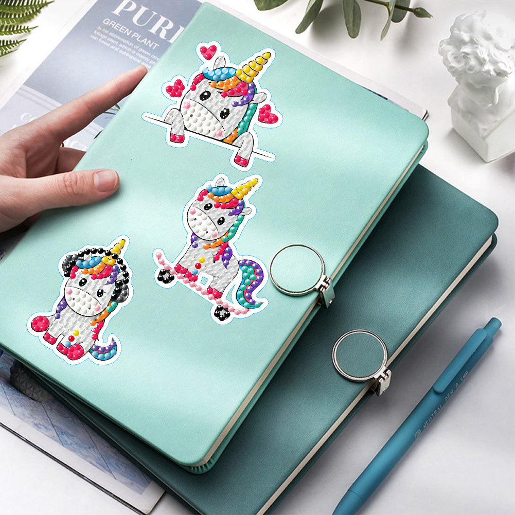 2 Sheets Diamonds Painting Sticker Crafts DIY Art Cartoon Paster Home Decoration