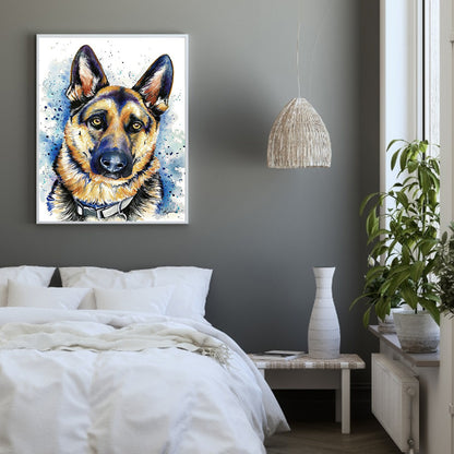 German Shepherd - Full Round Drill Diamond Painting 30*40CM