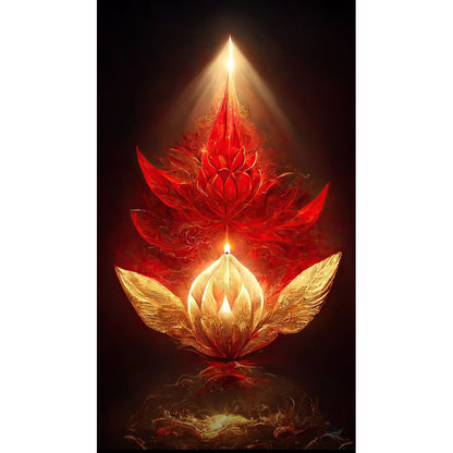 Flame Lotus - Full Round Drill Diamond Painting 40*70CM