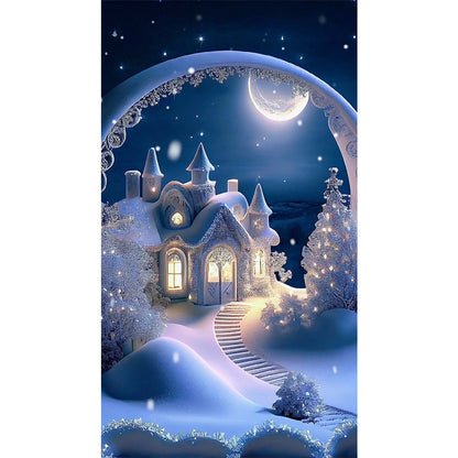 Beautiful Snow House - Full Round Drill Diamond Painting 40*70CM