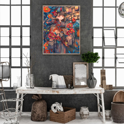 Anime Girl - Full Round Drill Diamond Painting 30*40CM