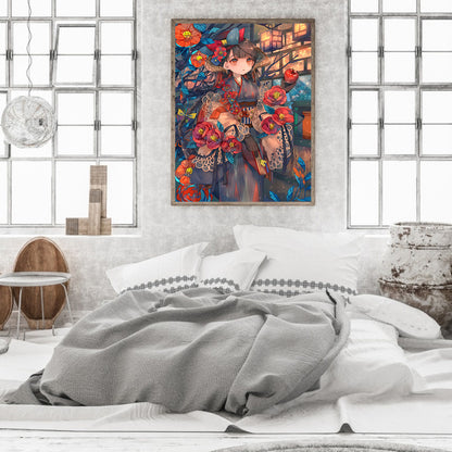 Anime Girl - Full Round Drill Diamond Painting 30*40CM