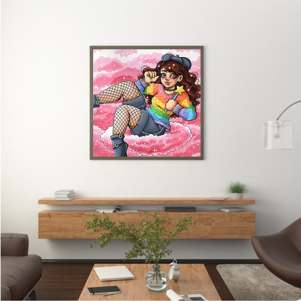 Anime Girl - Full Round Drill Diamond Painting 40*40CM