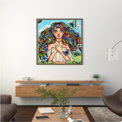 Anime Girl - Full Round Drill Diamond Painting 40*40CM