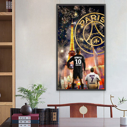 Neymar And Mbappe - Full Round Drill Diamond Painting 40*80CM