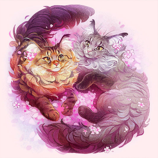 Cat - Full Round Drill Diamond Painting 40*40CM