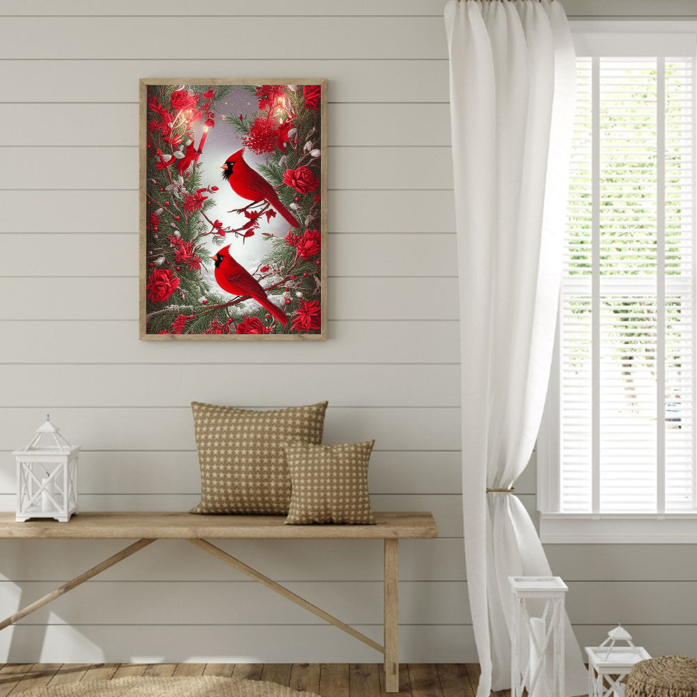 Cardinal Bird - Full Round Drill Diamond Painting 30*40CM