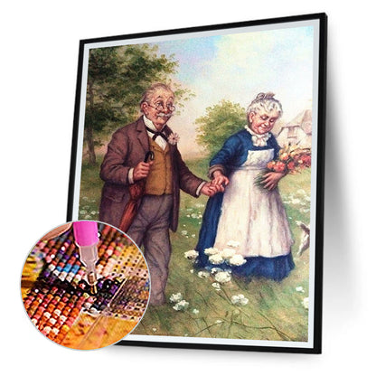 Old Couple - Full Round Drill Diamond Painting 50*60CM