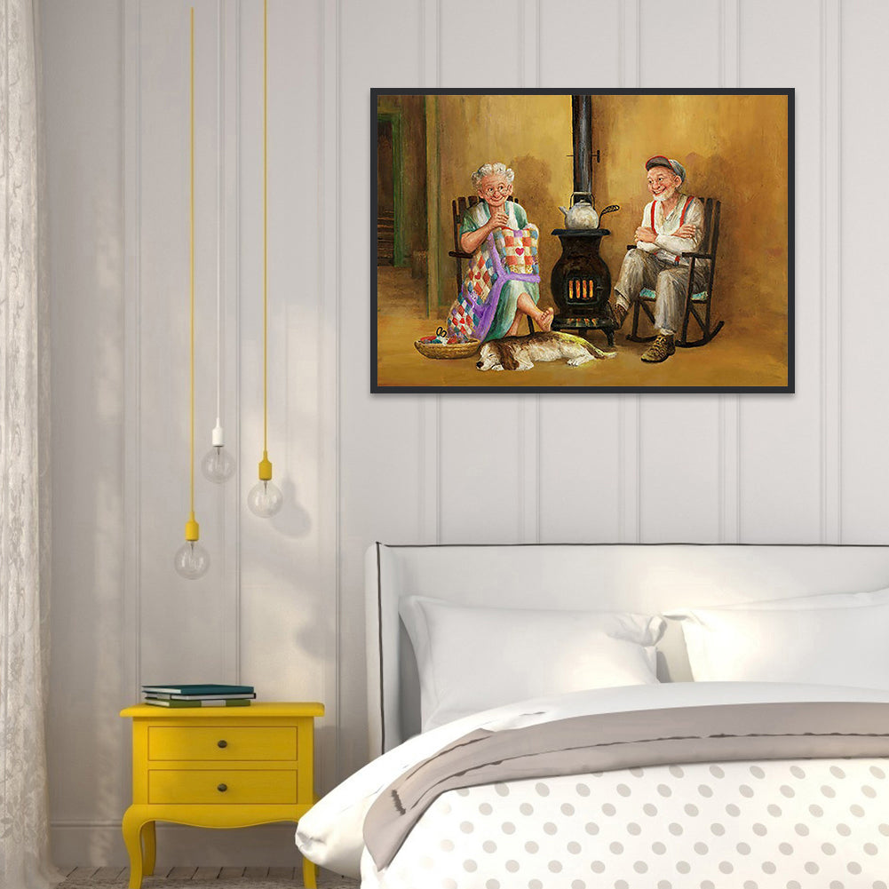 Old Couple - Full Round Drill Diamond Painting 60*50CM