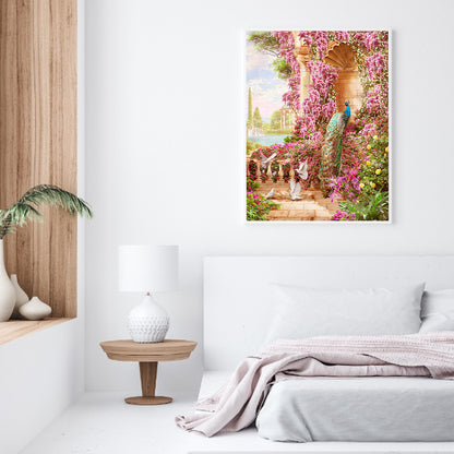 European Arch Seaside Scenery - Full Round Drill Diamond Painting 30*40CM