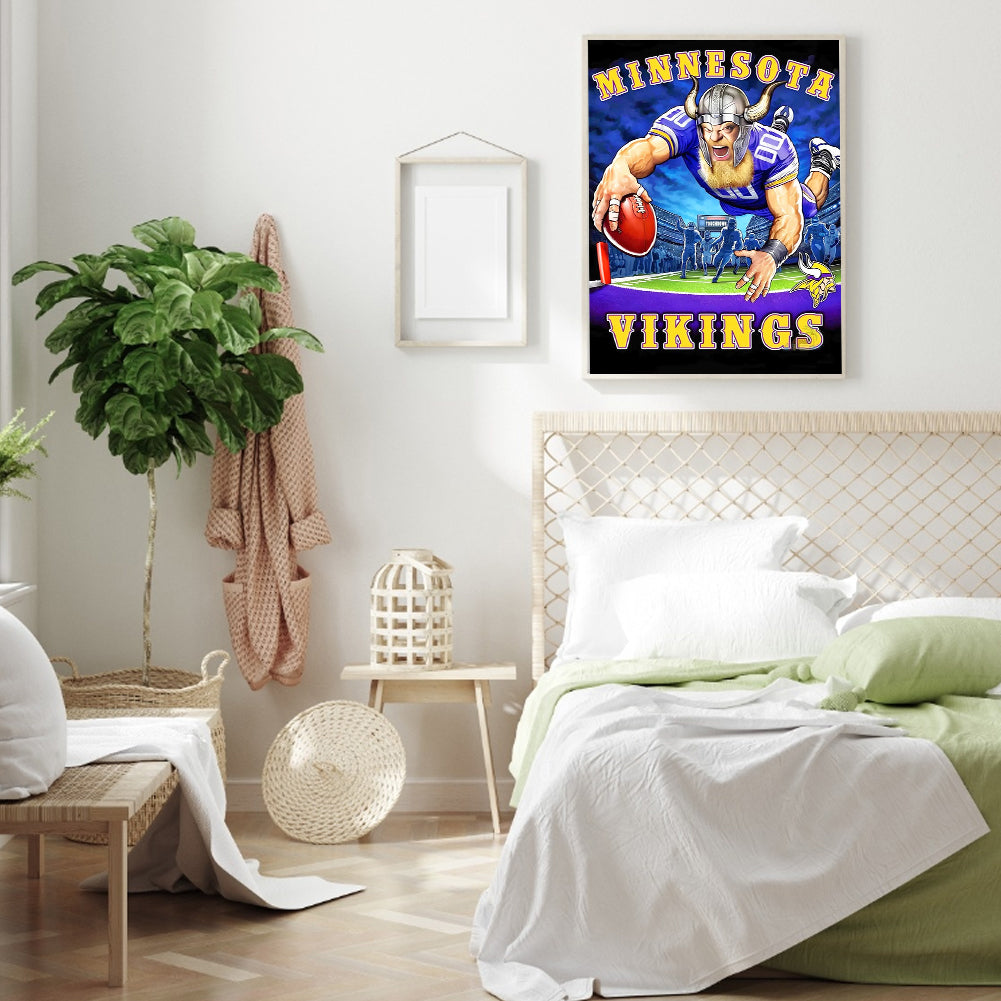 Minnesota Vikings Football Team - Full Round Drill Diamond Painting 30*40CM