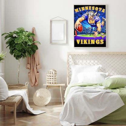Minnesota Vikings Football Team - Full Round Drill Diamond Painting 30*40CM