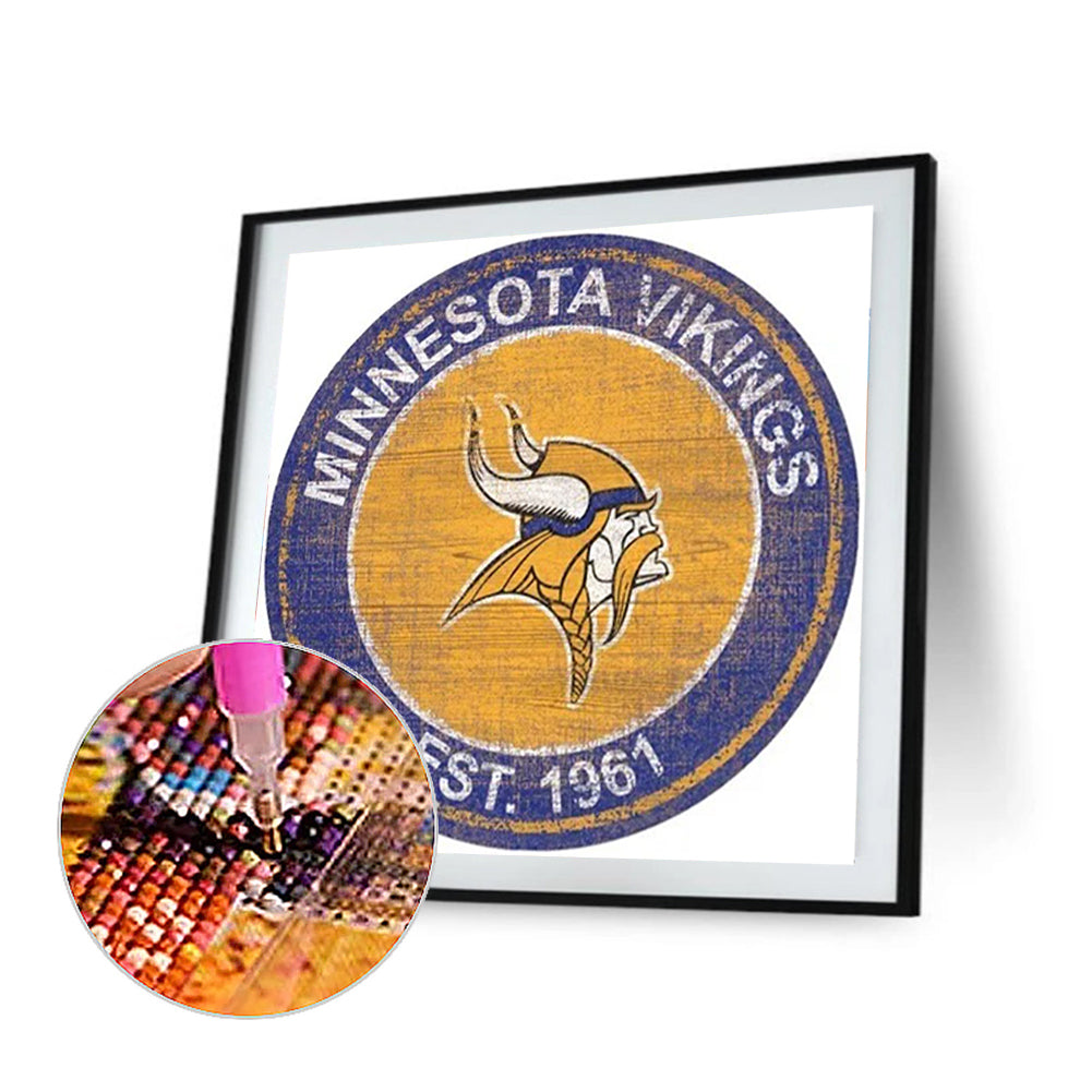 Minnesota Vikings Football Team - Full Round Drill Diamond Painting 40*40CM