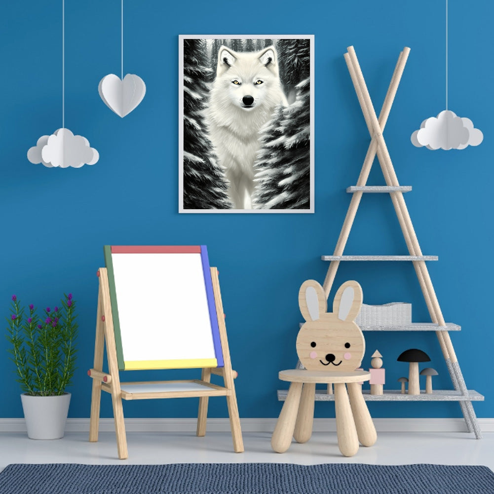 Arctic Wolf - Full Round Drill Diamond Painting 30*40CM