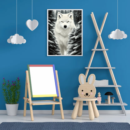 Arctic Wolf - Full Round Drill Diamond Painting 30*40CM