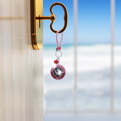 DIY Car Keychain Handmade Double Sided Rhinestone Pendant for Men Women Boy Girl