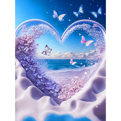 Beach Scenery - Full Round Drill Diamond Painting 30*40CM