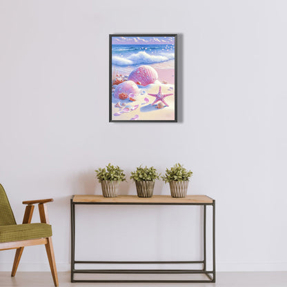 Beach Scenery - Full Round Drill Diamond Painting 30*40CM