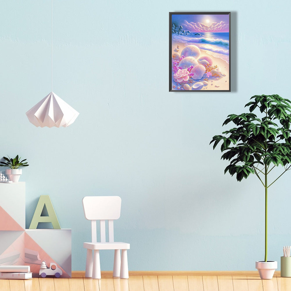 Beach Scenery - Full Round Drill Diamond Painting 30*40CM