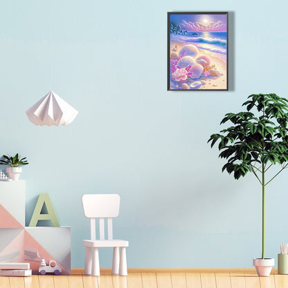 Beach Scenery - Full Round Drill Diamond Painting 30*40CM