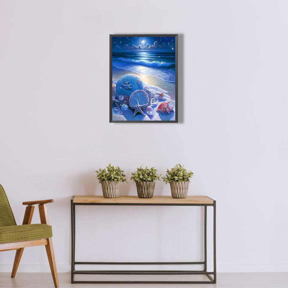Beach Scenery - Full Round Drill Diamond Painting 30*40CM