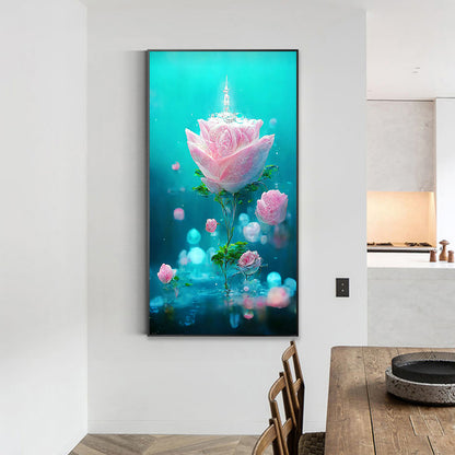 Pink Crystal Flower - Full Round Drill Diamond Painting 40*70CM