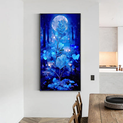 Blue Crystal Flower - Full Round Drill Diamond Painting 40*70CM