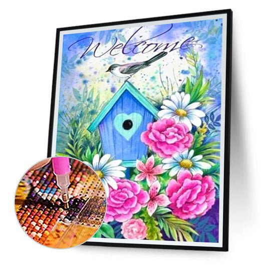 Flower And Bird Calligraphy And Painting - Full Round Drill Diamond Painting 30*40CM