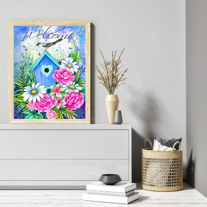 Flower And Bird Calligraphy And Painting - Full Round Drill Diamond Painting 30*40CM