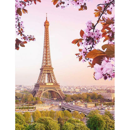 Eiffel Tower - Full Round Drill Diamond Painting 30*40CM