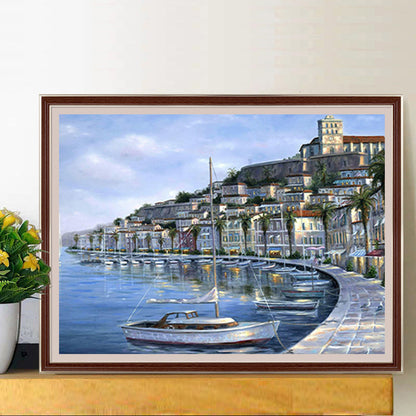 Seaside Town - Full Round Drill Diamond Painting 40*30CM