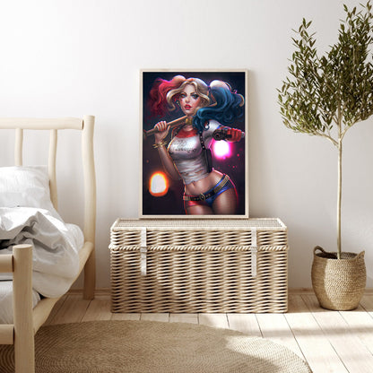 Harley Quinn - Full Round Drill Diamond Painting 30*40CM