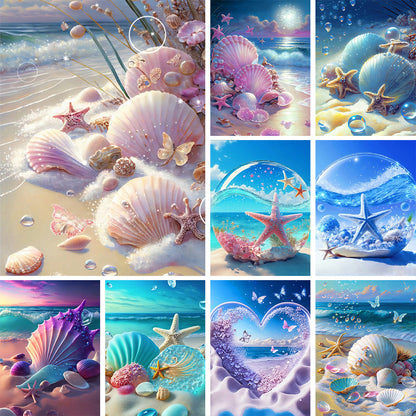 Beach Scenery - Full Round Drill Diamond Painting 30*40CM