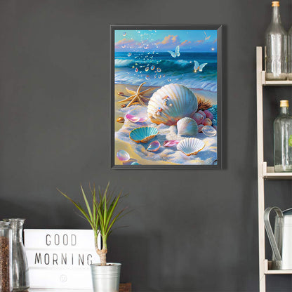 Beach Scenery - Full Round Drill Diamond Painting 30*40CM