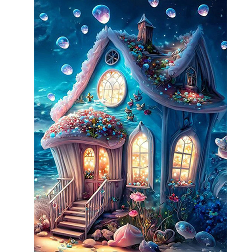 Flower House - Full Round Drill Diamond Painting 30*40CM