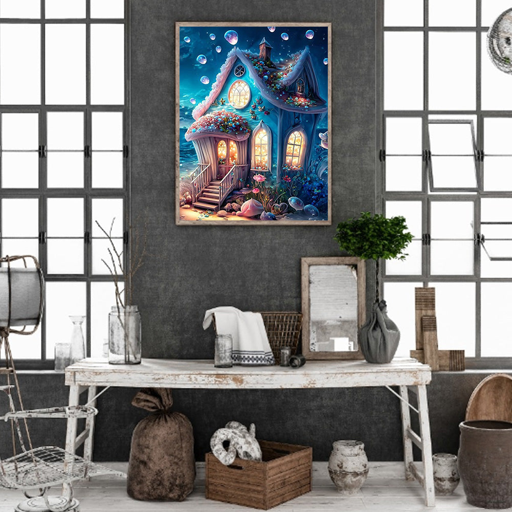 Flower House - Full Round Drill Diamond Painting 30*40CM