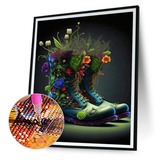 Bouquet Boots - Full Round Drill Diamond Painting 30*40CM