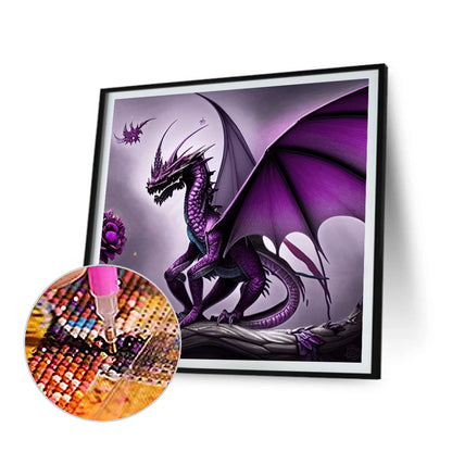 Purple Pterosaur - Full Round Drill Diamond Painting 30*30CM