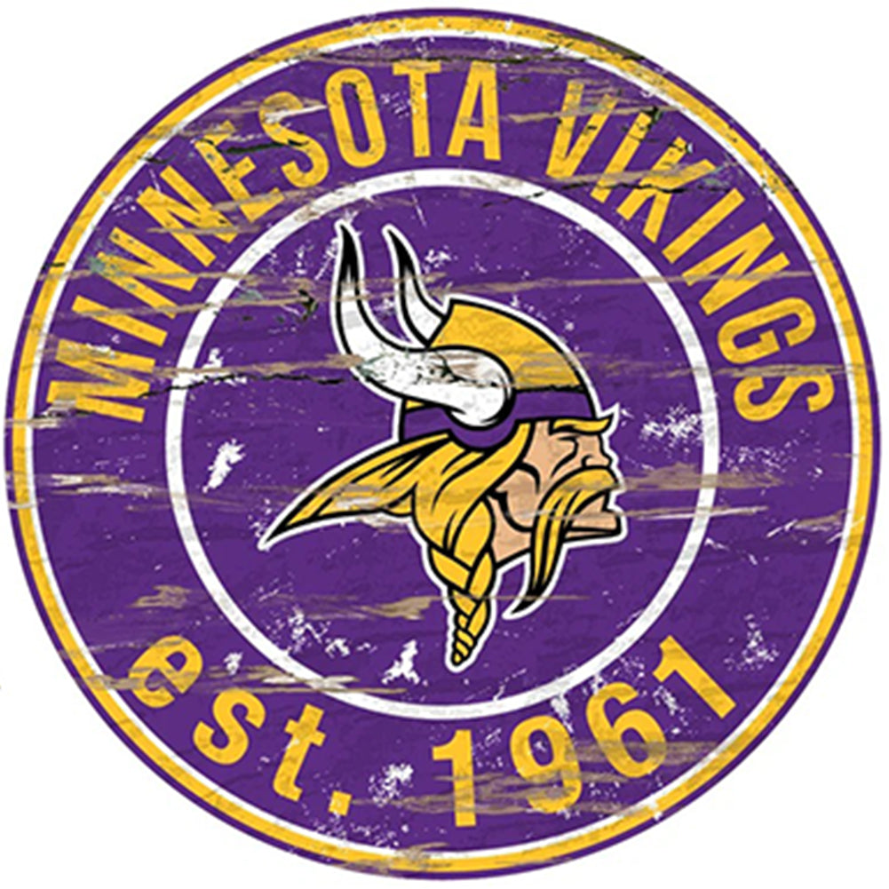Minnesota Vikings Football Team - Full Round Drill Diamond Painting 30*30CM