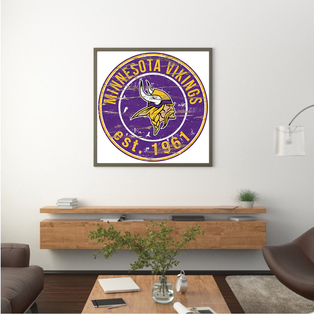 Minnesota Vikings Football Team - Full Round Drill Diamond Painting 30*30CM