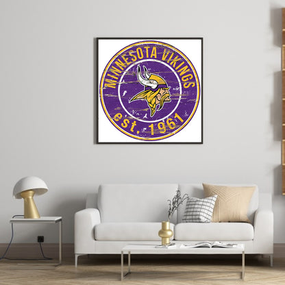 Minnesota Vikings Football Team - Full Round Drill Diamond Painting 30*30CM