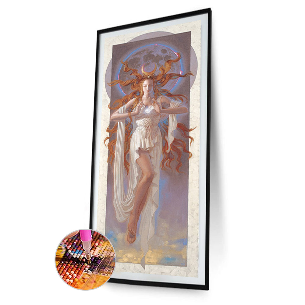 Art Nouveau Female Portrait - Full Round Drill Diamond Painting 40*100CM