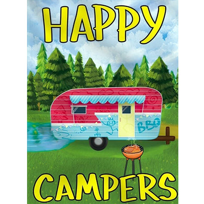 Camping - Full Round Drill Diamond Painting 30*40CM