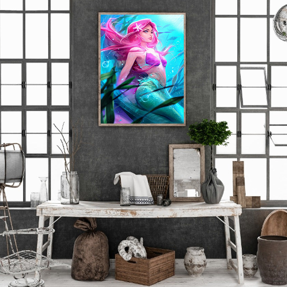 Mermaid - Full Round Drill Diamond Painting 30*40CM
