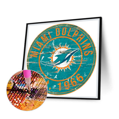 Miami Dolphins - Full Round Drill Diamond Painting 30*30CM