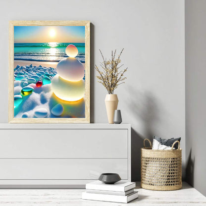 Beach Rainbow Stone - Full Round Drill Diamond Painting 30*40CM