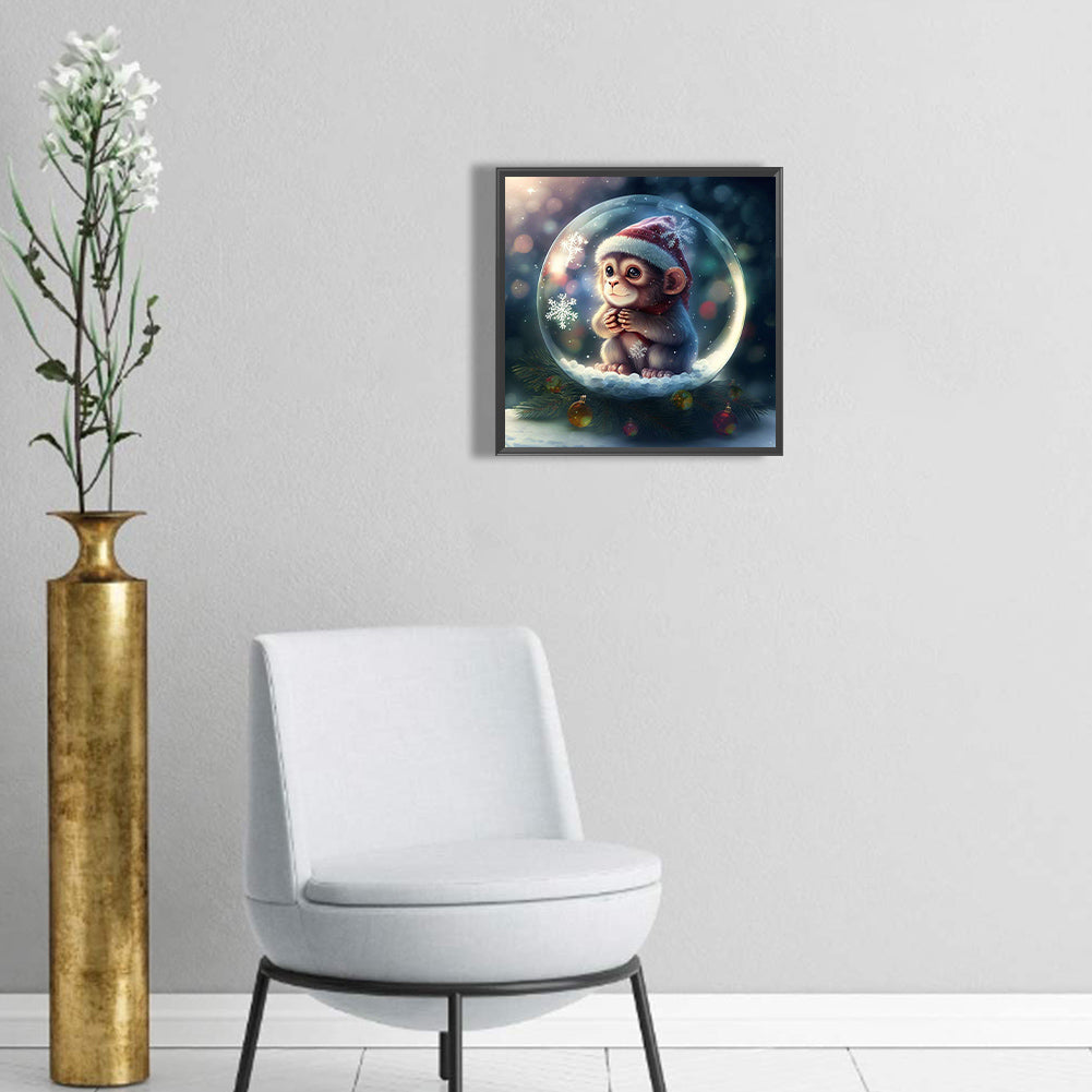 12 Zodiac Crystal Ball Monkeys - Full Round Drill Diamond Painting 30*30CM