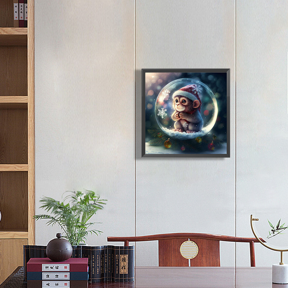 12 Zodiac Crystal Ball Monkeys - Full Round Drill Diamond Painting 30*30CM