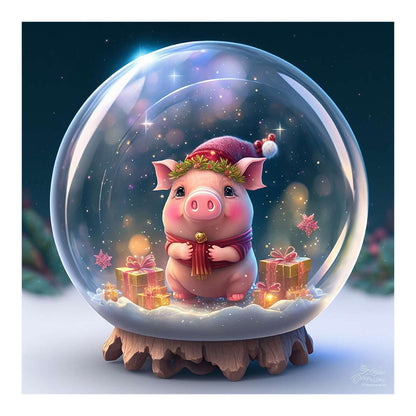 Zodiac Animal In Crystal Ball - Full Round Drill Diamond Painting 30*30CM