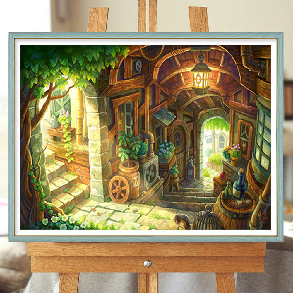 Stairway In Anime - Full Round Drill Diamond Painting 40*30CM
